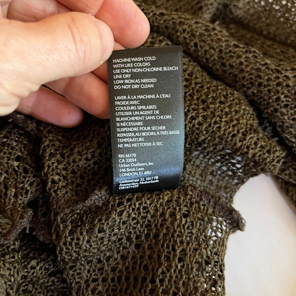 Urban Renewal Size XS Brown Open Knit Cropped Cardigan Sweater Wrap Tie - Picture 15 of 15